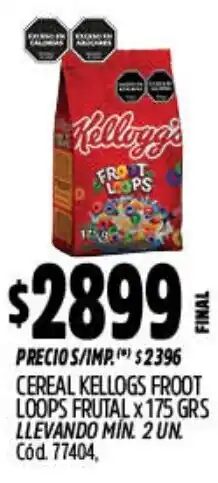 Supermercados Yaguar Kellog's cereal froot loops frutal oferta