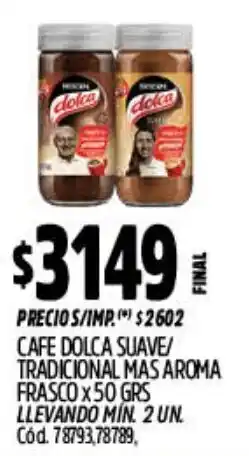 Supermercados Yaguar Cafe dolca suave/ tradicional mas aroma frasco oferta
