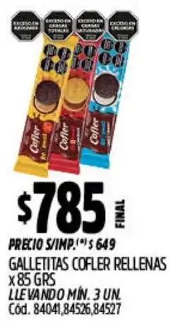 Supermercados Yaguar Cofler galletitas rellenas oferta