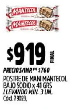 Supermercados Yaguar Mantecol postre de mani bajo sodio oferta