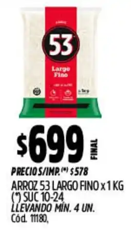 Supermercados Yaguar 53 largo arroz fino oferta