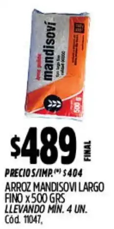 Supermercados Yaguar Mandisovi arroz largo fino oferta
