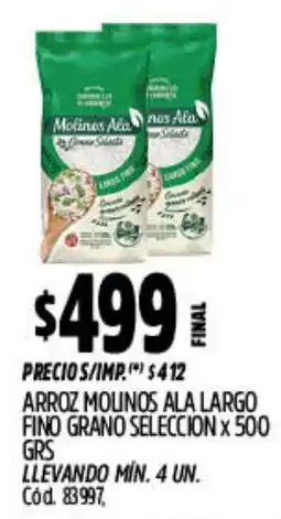Supermercados Yaguar Molinos ala arroz largo fino grano seleccion oferta