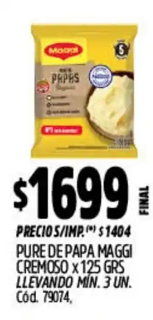 Supermercados Yaguar Maggi pure de papa cremoso oferta