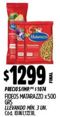 Supermercados Yaguar Matarazzo fideos oferta