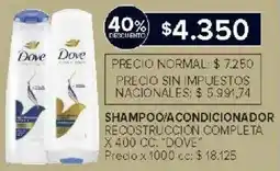 Carrefour Market Dove shampoo/acondicionador recostrucción completa oferta