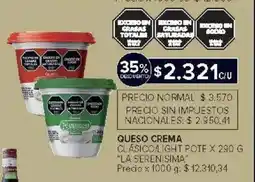 Carrefour Market La serenisima queso crema clasico/light pote oferta