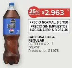 Carrefour Market Pepsi gaseosa cola regular botella oferta