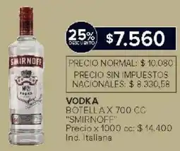 Carrefour Market Smirnoff vodka botella oferta