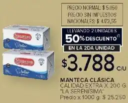 Carrefour Market La serenisima manteca clásica calidad extra oferta
