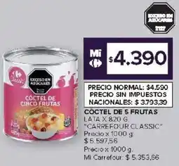 Carrefour Market Carrefour classic cóctel de cinco frutas lata oferta