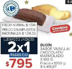 Carrefour Market Budín sabor vainilla/ chocolate/ marmolado oferta