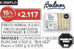 Carrefour Market Bulnez ravioles con ricota y queso plancha oferta
