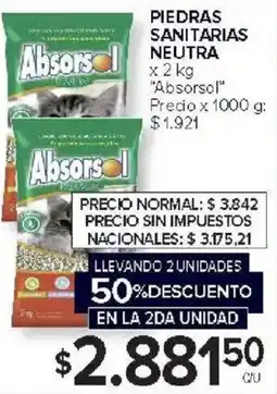 Carrefour Market Absorsol piedras sanitarias neutra oferta