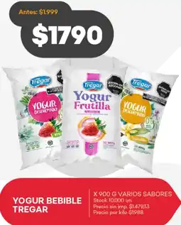 Supermercados Tadicor Yogur bebible tregar varios sabores oferta