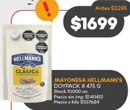 Supermercados Tadicor Hellmann's mayonesa doypack oferta