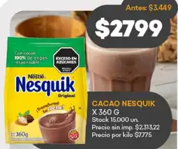 Supermercados Tadicor Nesquik cacao oferta