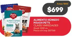 Supermercados Tadicor Pet's alimento húmedo pouch class variedades oferta