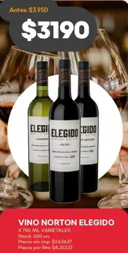 Supermercados Tadicor Elegido vino norton varietales oferta