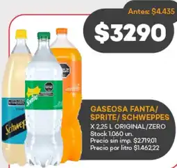 Supermercados Tadicor Fanta/ sprite/schweppes gaseosa oferta