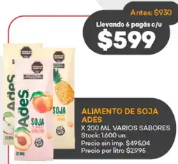 Supermercados Tadicor Ades alimento de soja varios sabores oferta