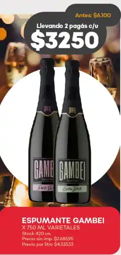 Supermercados Tadicor Gambei espumante varietales oferta
