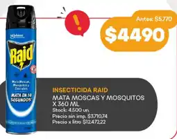 Supermercados Tadicor Raid insecticida mata moscas y mosquitos oferta