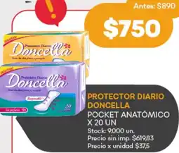Supermercados Tadicor Doncella protector diario pocket anatómico oferta