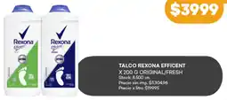 Supermercados Tadicor Rexona talco efficent original/fresh oferta
