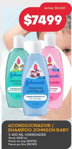Supermercados Tadicor Johnson baby acondicionador / shampoo oferta
