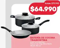 Supermercados Tadicor Batería de cocina tramontina linz oferta