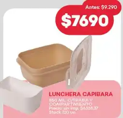 Supermercados Tadicor Capibara lunchera c/traba y compartimiento oferta