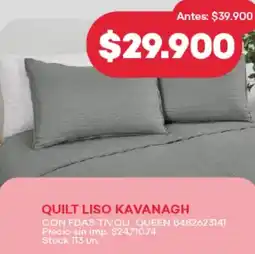 Supermercados Tadicor Quilt liso kavanagh con fdas tivoli queen oferta