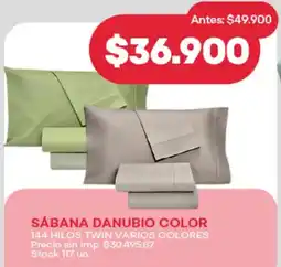 Supermercados Tadicor Sábana danubio color 144 hilos twin varios colores oferta