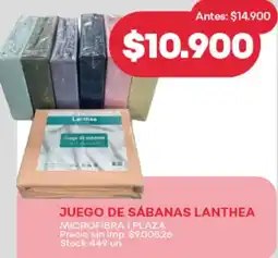 Supermercados Tadicor Lanthea juego de sábanas microfibra oferta