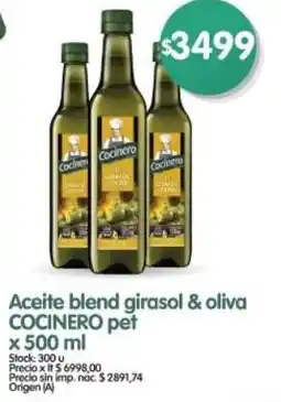 Supermercados Buenos Días Cocinero aceite blend girasol & oliva pet oferta