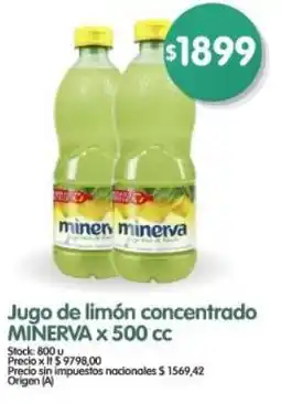 Supermercados Buenos Días Minerva jugo de limón concentrado oferta