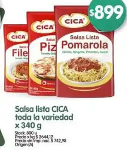 Supermercados Buenos Días Cica salsa lista toda la variedad oferta