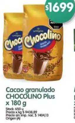 Supermercados Buenos Días Chocolino cacao granulado plus oferta