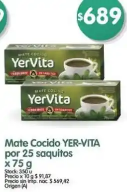 Supermercados Buenos Días Yer-vita mate cocido oferta