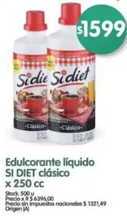 Supermercados Buenos Días Si diet edulcorante líquido clásico oferta