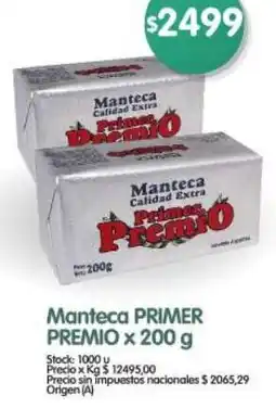 Supermercados Buenos Días Primer premio manteca oferta