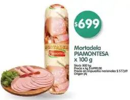 Supermercados Buenos Días Piamontesa mortadela oferta
