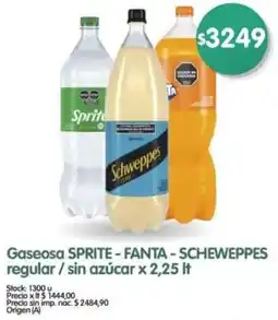 Supermercados Buenos Días Sprite - fanta-scheweppes gaseosa regular / sin azúcar oferta
