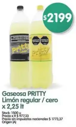 Supermercados Buenos Días Pritty gaseosa limón regular/cero oferta