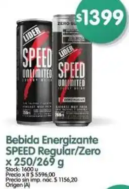 Supermercados Buenos Días Speed bebida energizante regular/zero oferta