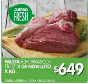 Jumbo Paleta de novillito x kg oferta