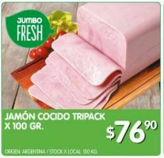 Jumbo Jamón cocido tripack 100g oferta