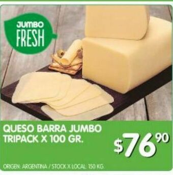 Jumbo Queso barra jumbo tripack 100g oferta