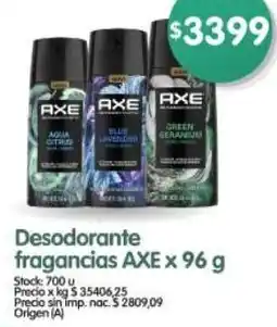 Supermercados Buenos Días Axe desodorante fragancias oferta